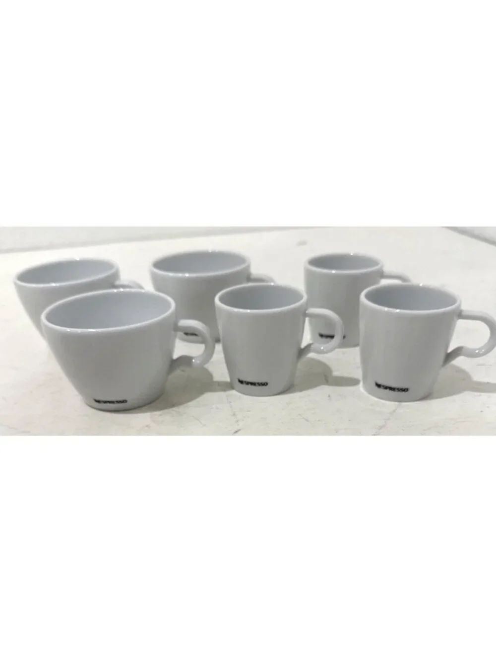 Nespresso Professional Espresso Cappuccino White Porcelain Cups Mixed Lot of 6